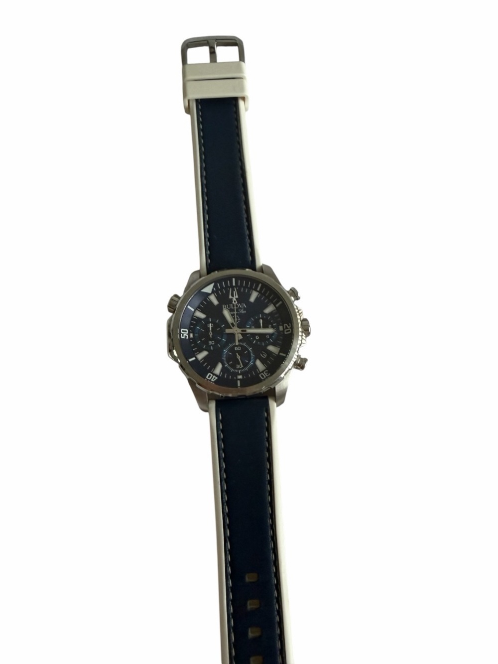 Bulova Navy and white  Chronograph Wristwatch